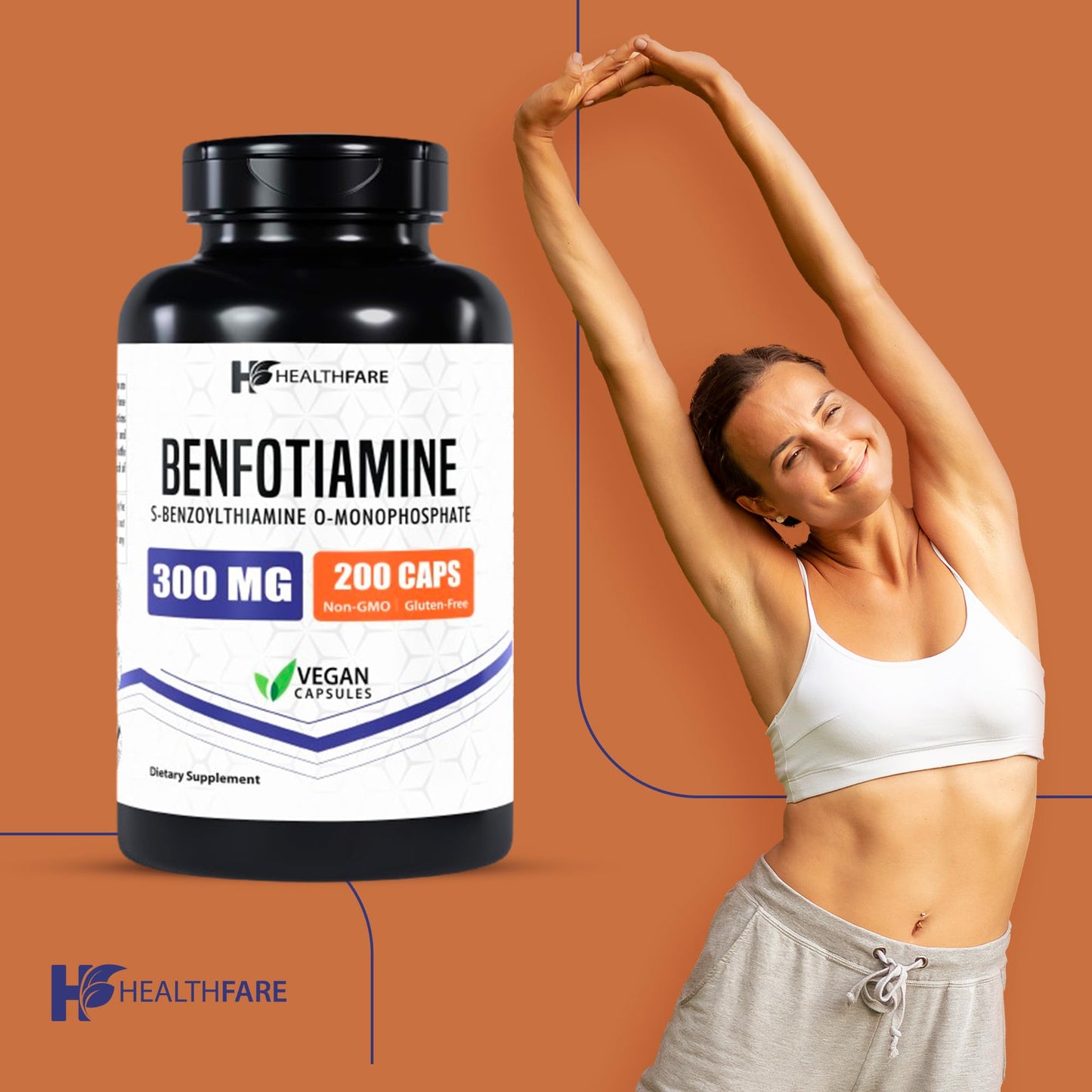 Healthfare Benfotiamina en mano
