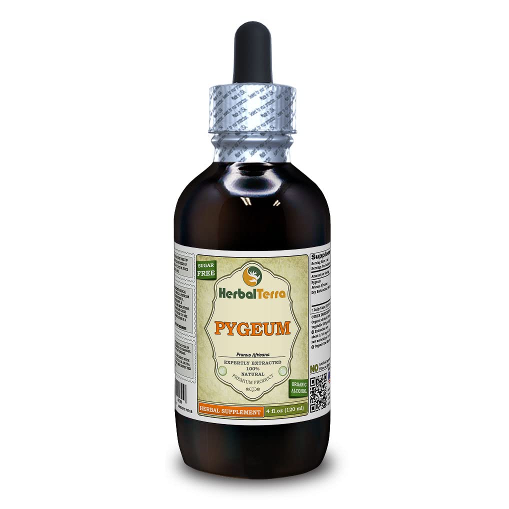 Frasco de tinctura de Pygeum Cereza Africana orgánica HerbalTerra