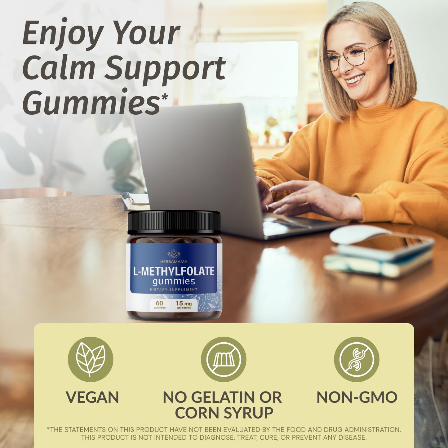 HERBAMAMA gomitas L-Metilfolato 15mg paquete