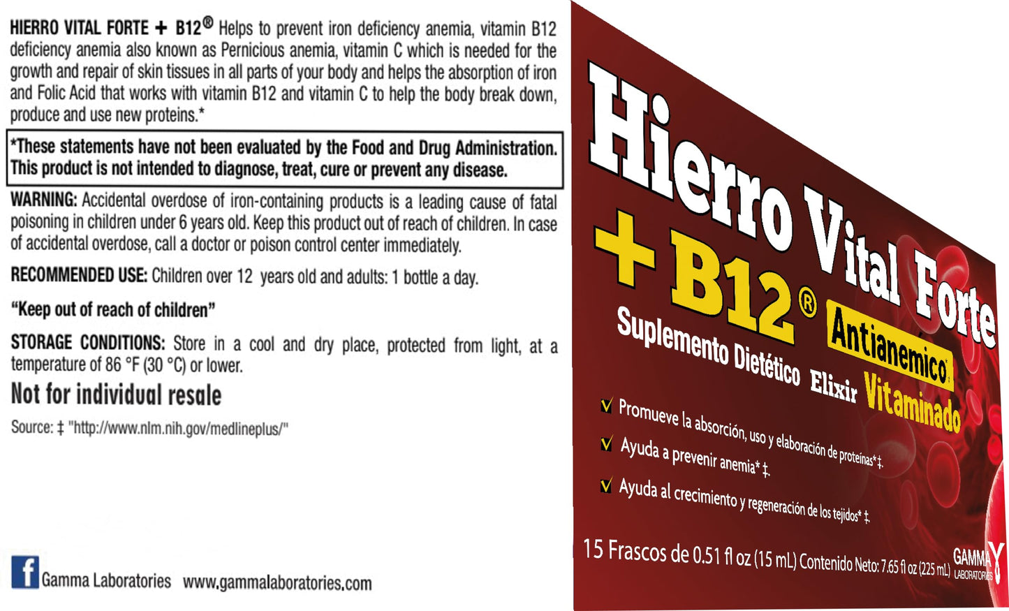 Hierro Vital paquete de 15 unidades