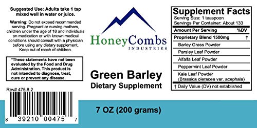 HoneyCombs vitamina B3 gotas y Green Barley polvo