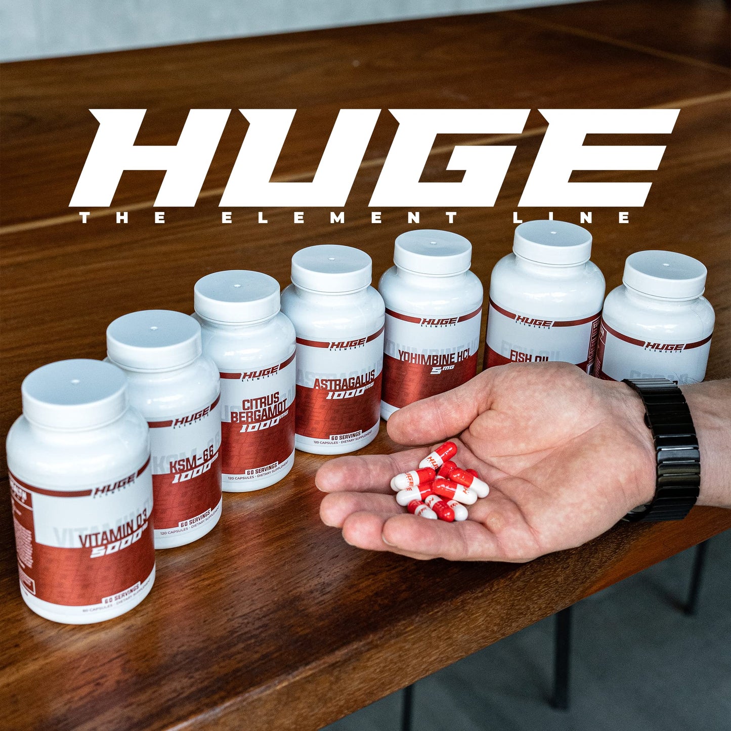 Etiqueta frontal suplemento Huge Supplements vitamina D3