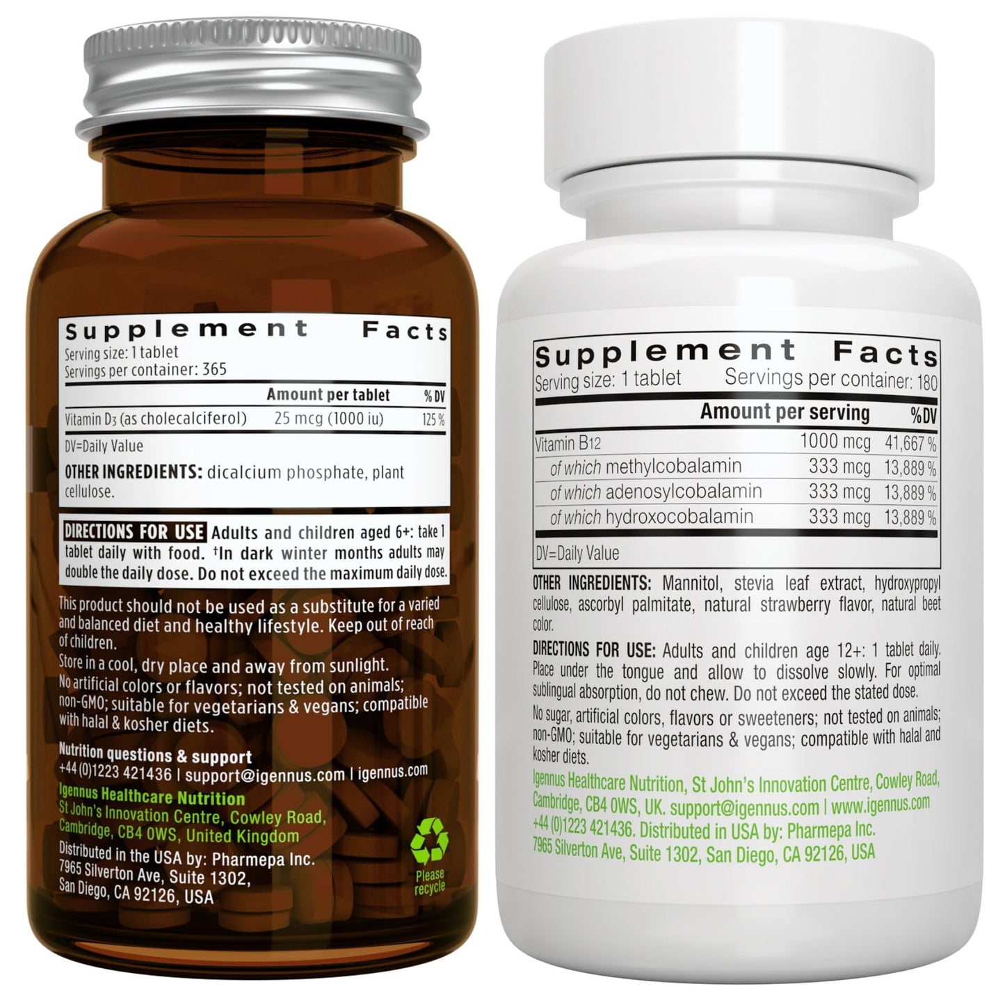 Igennus vitamina D3 y complejo B12 desarrollado por expertos