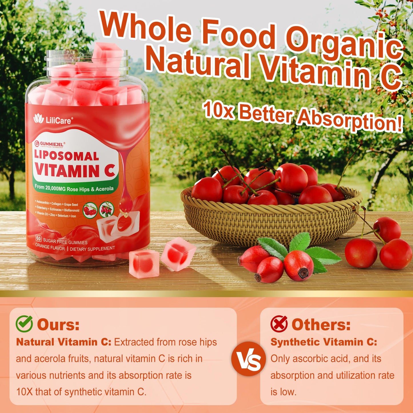 Imagen lateral gomitas vitamina C B1 LILICARE
