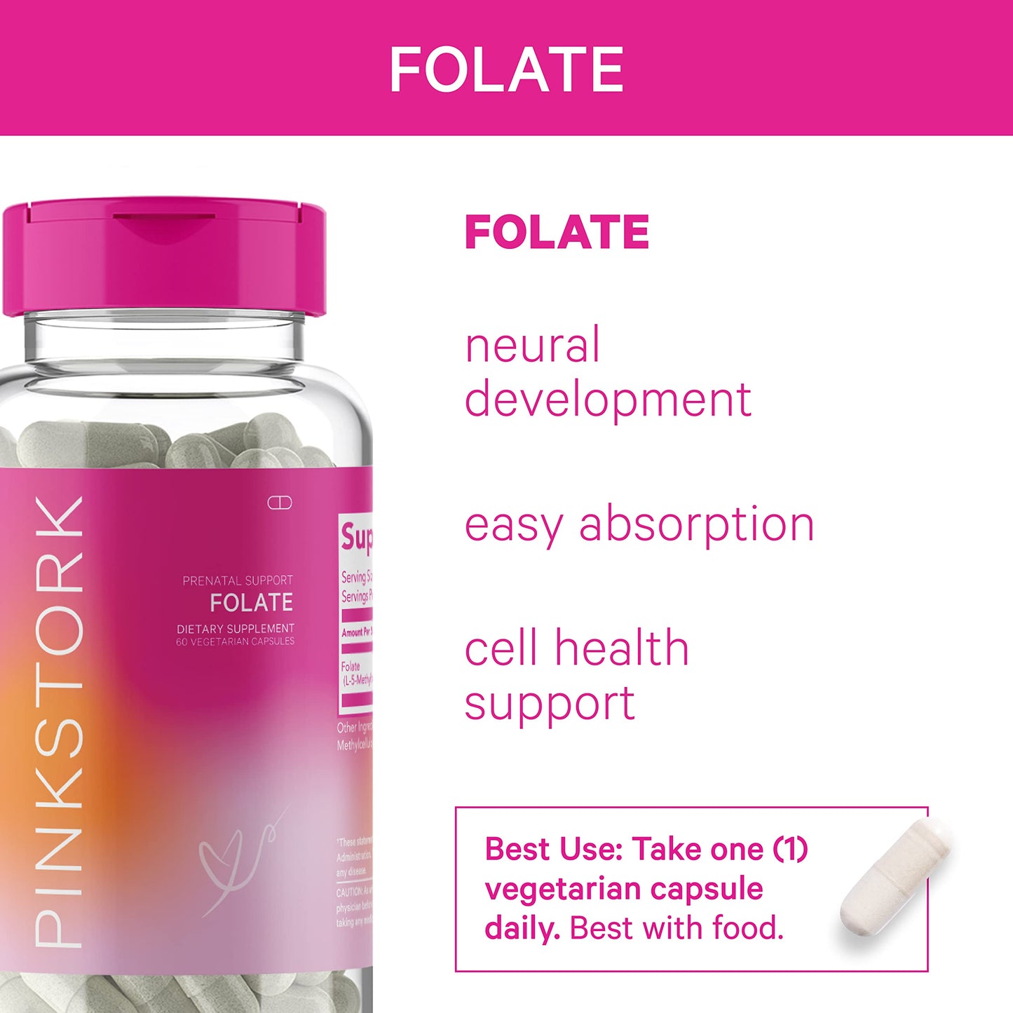 Imagen producto vitaminas embarazo Pink Stork con DHA y folato