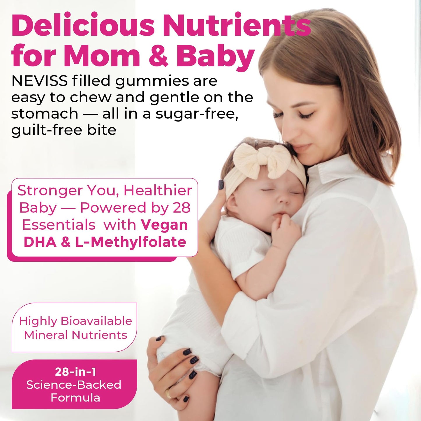 Imagen promocional vitaminas prenatales NEVISS gomitas