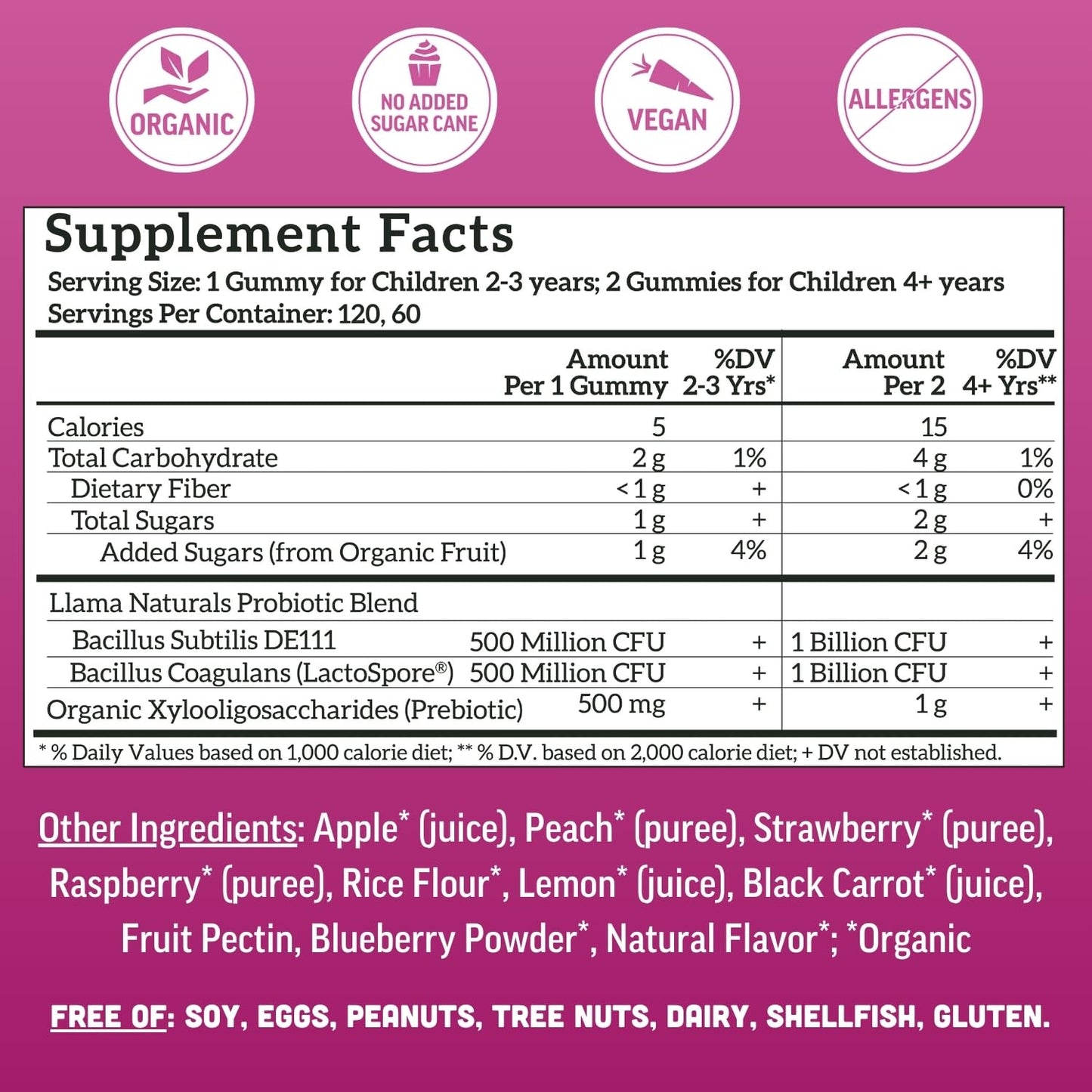Imagen superior gominolas probióticas infantiles veganas