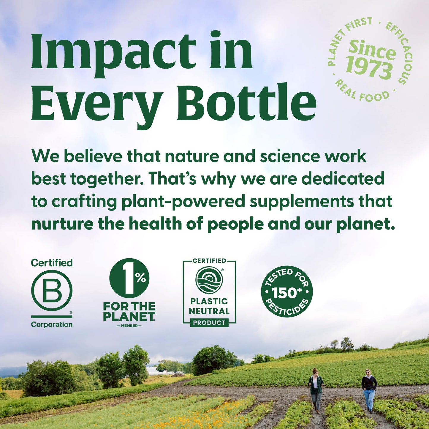 impacto en cada botella de suplemento megafood