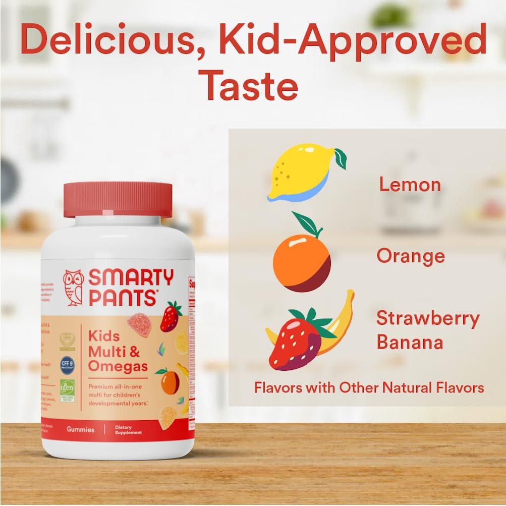 Información nutricional en envase SmartyPants multivitamínico niños