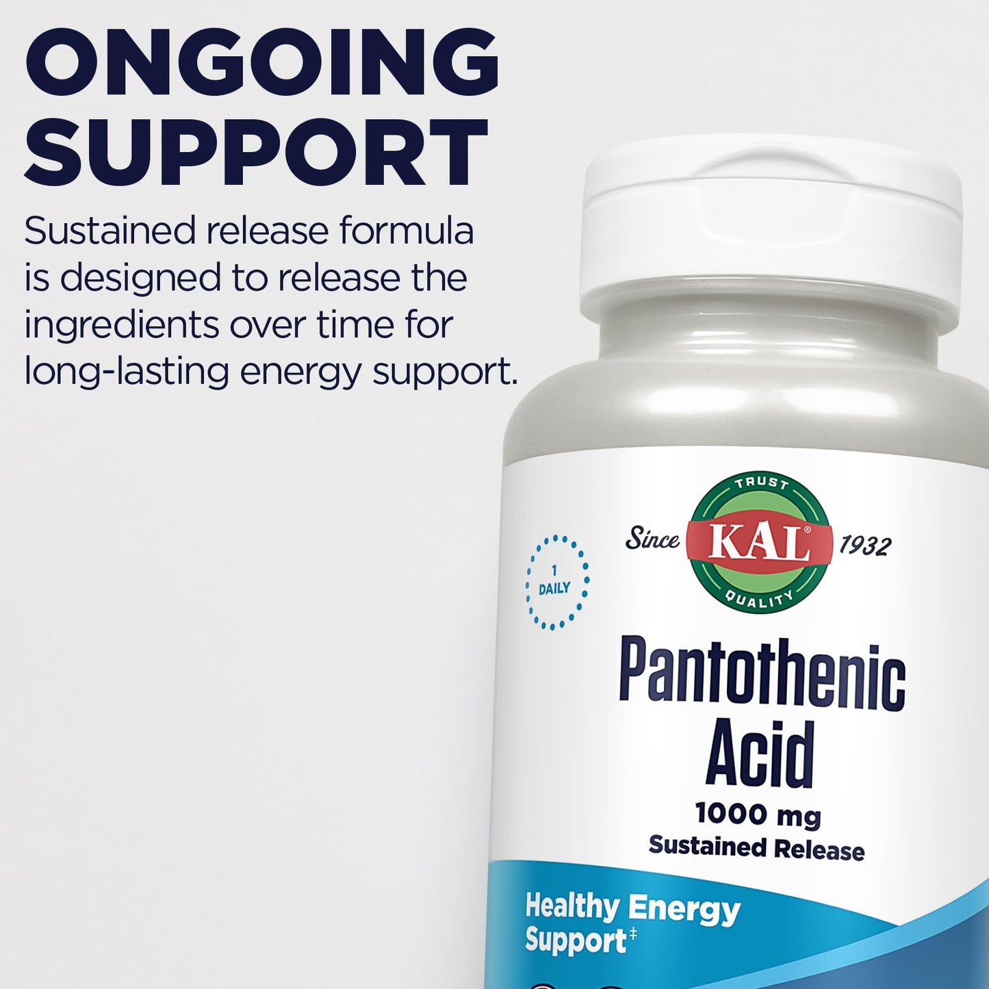 Información nutricional KAL Ácido Pantoténico 100 tabletas