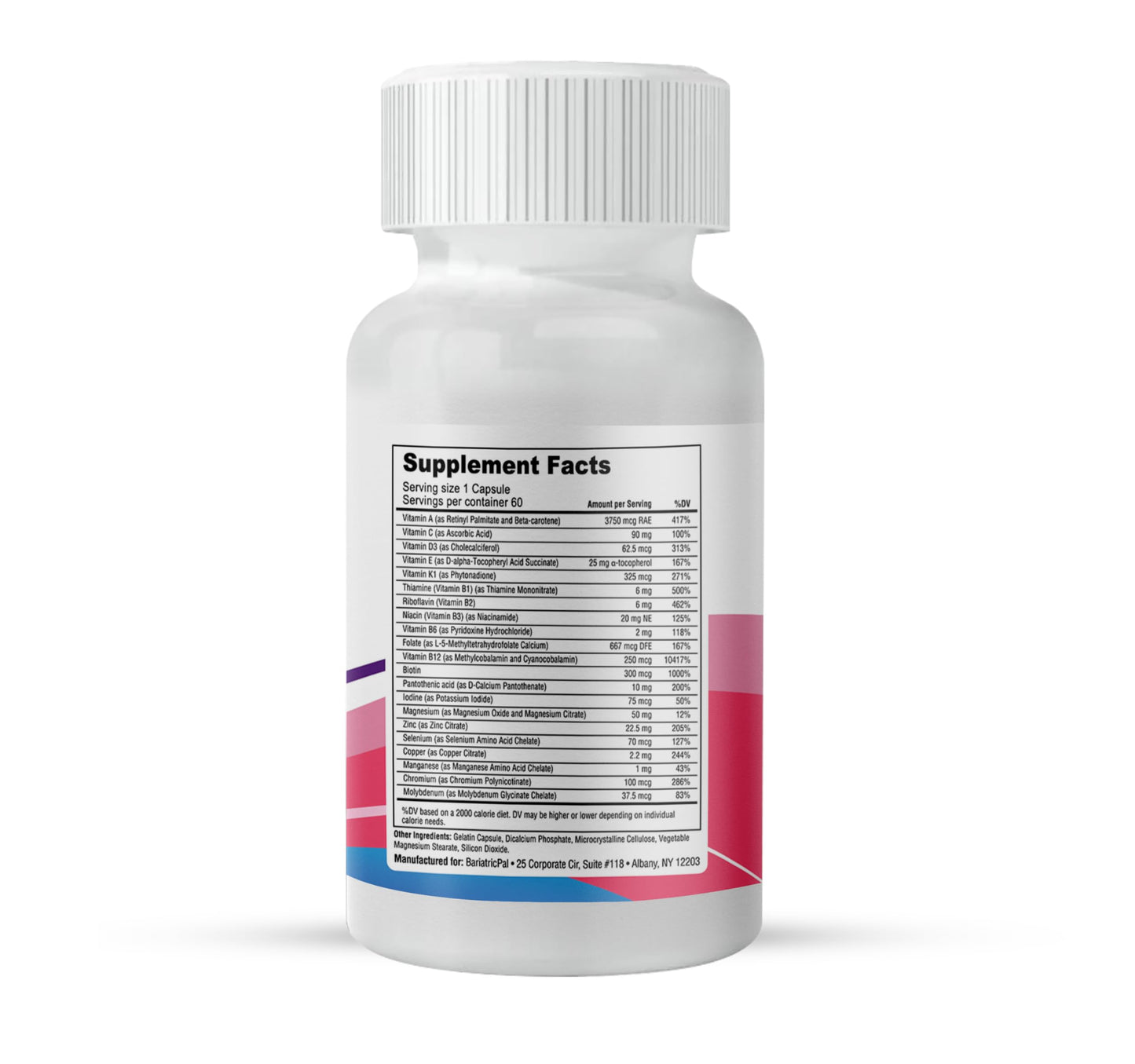Información de facturación de multivitaminas BariatricPal ADEK.