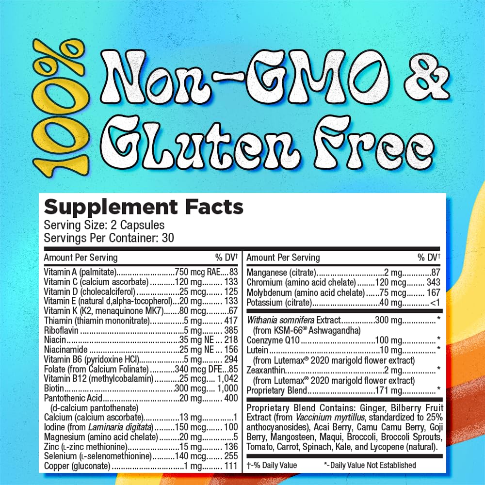 Información de ingredientes y libre de gluten del multivitamínico LUV