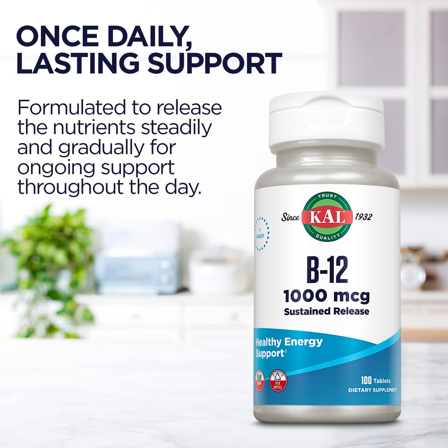 Informacion nutrimental suplemento KAL vitamina B12