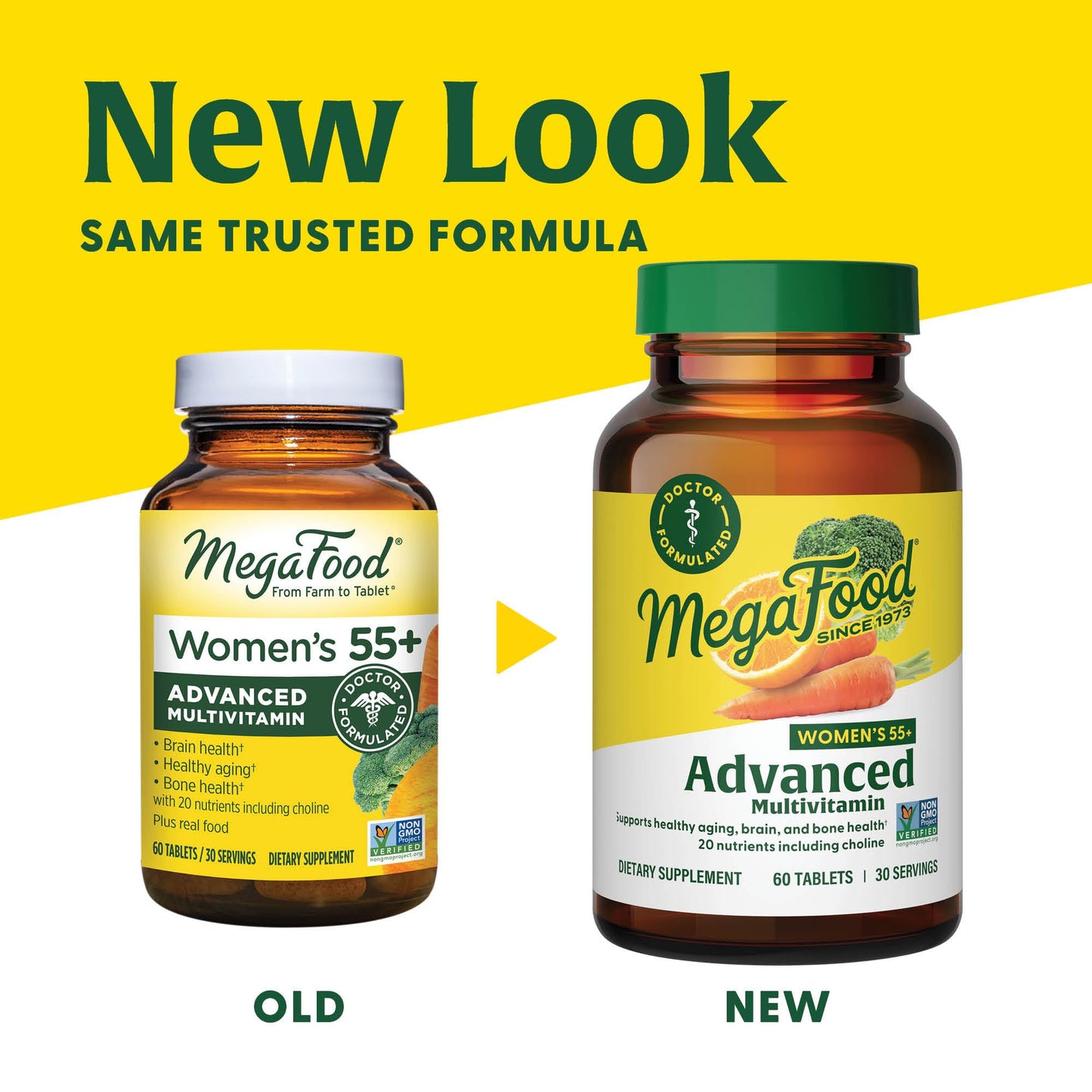 información nutricional del multivitamínico MegaFood para mujeres 55+