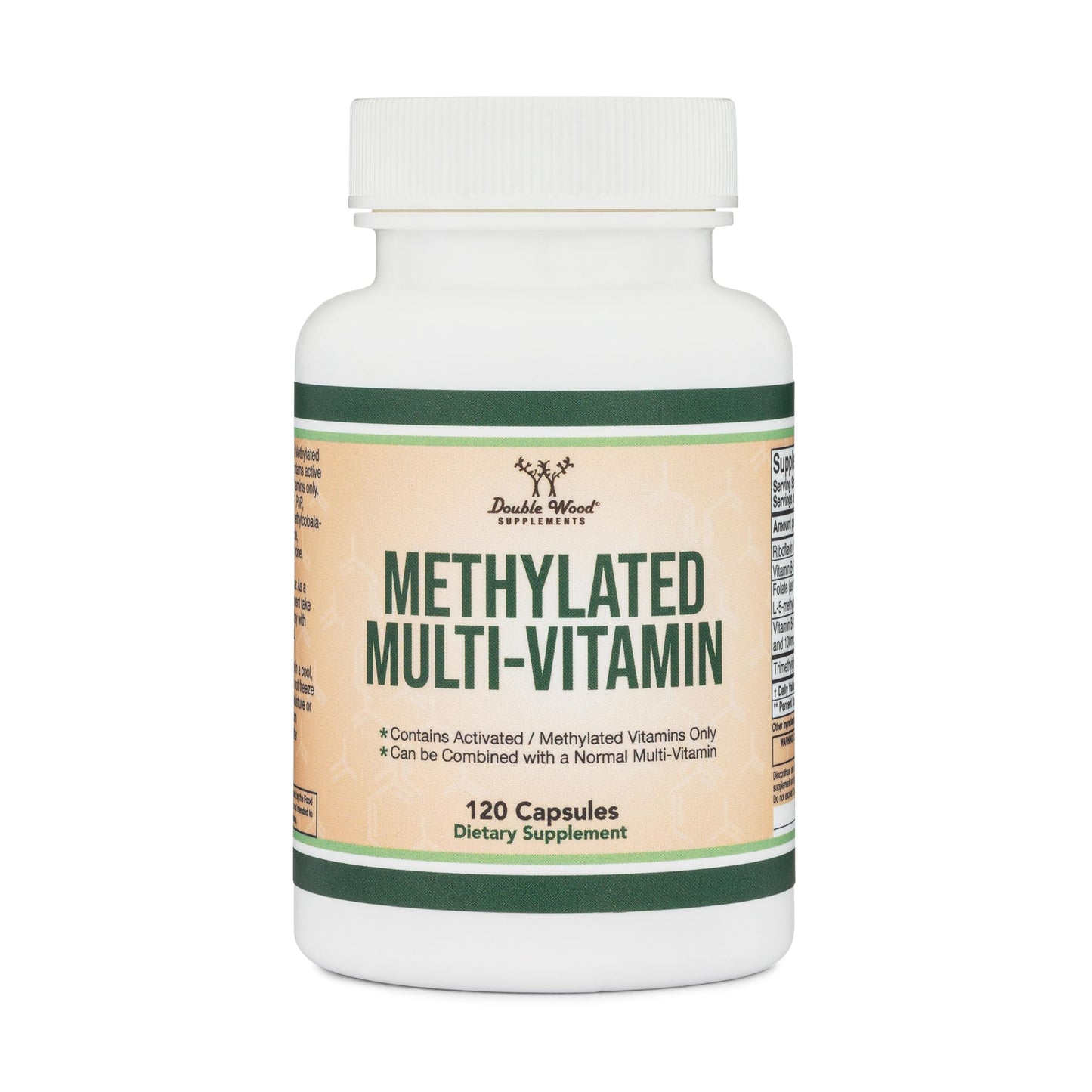 Información nutricional multivitamínico metilado Double Wood