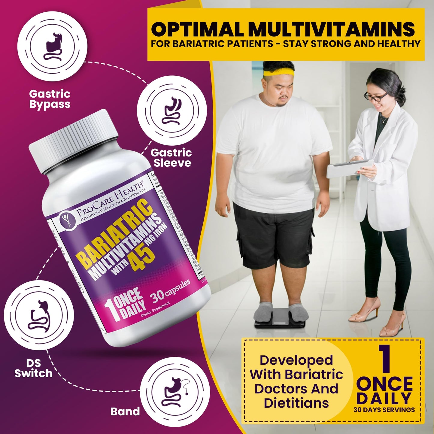 Información nutricional del multivitamínico ProCare Health