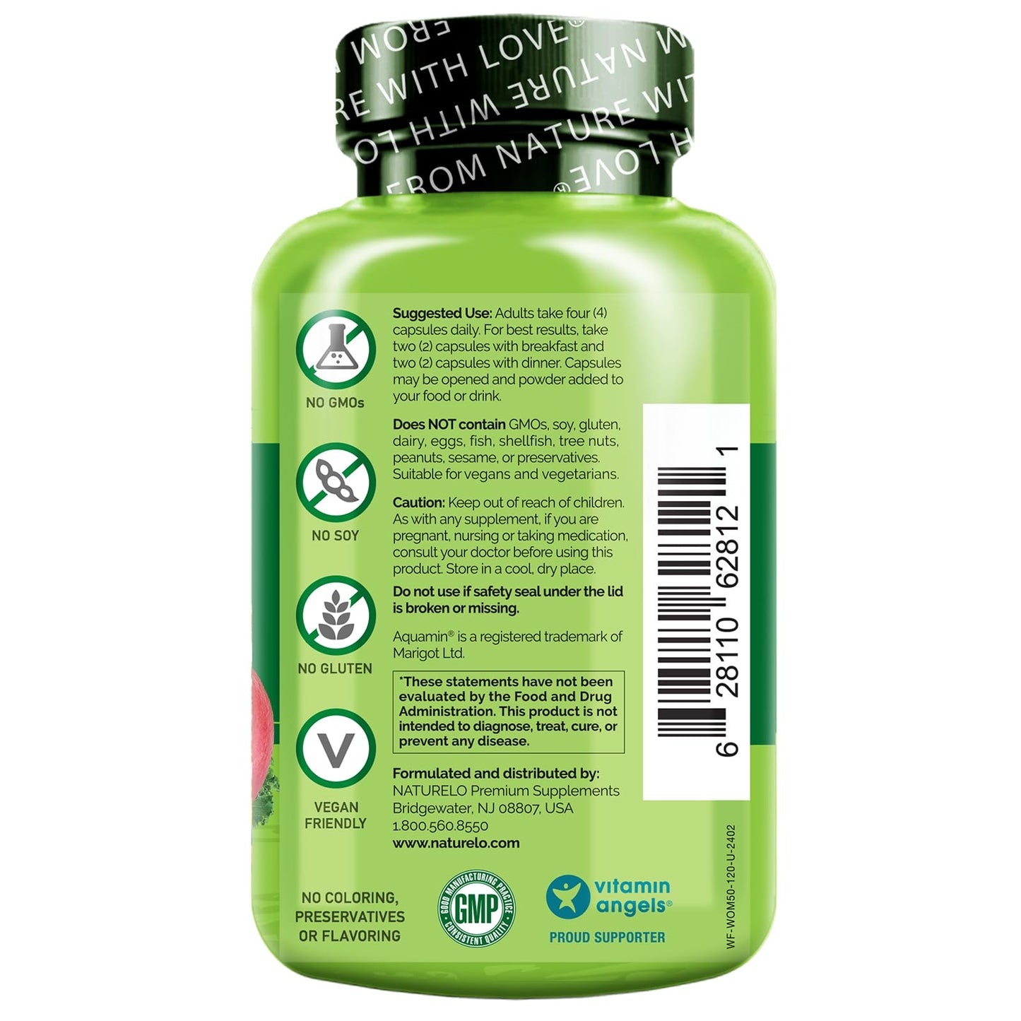 información nutricional NATURELO multivitamínico