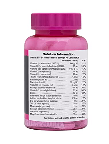 Información nutricional Natures Plus Power Teen para Ella