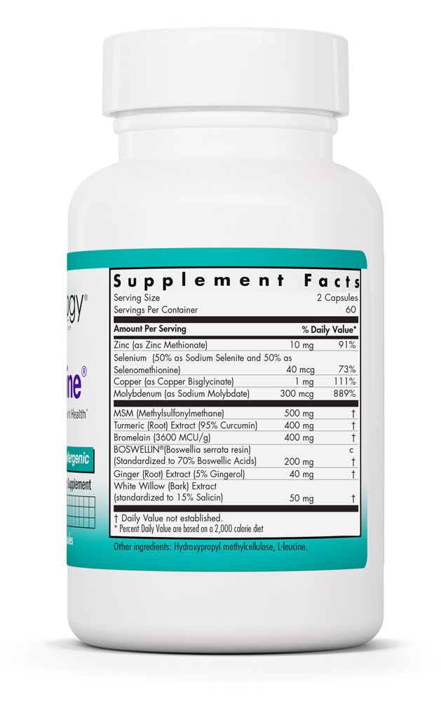 Información nutricional del suplemento Enzocaine