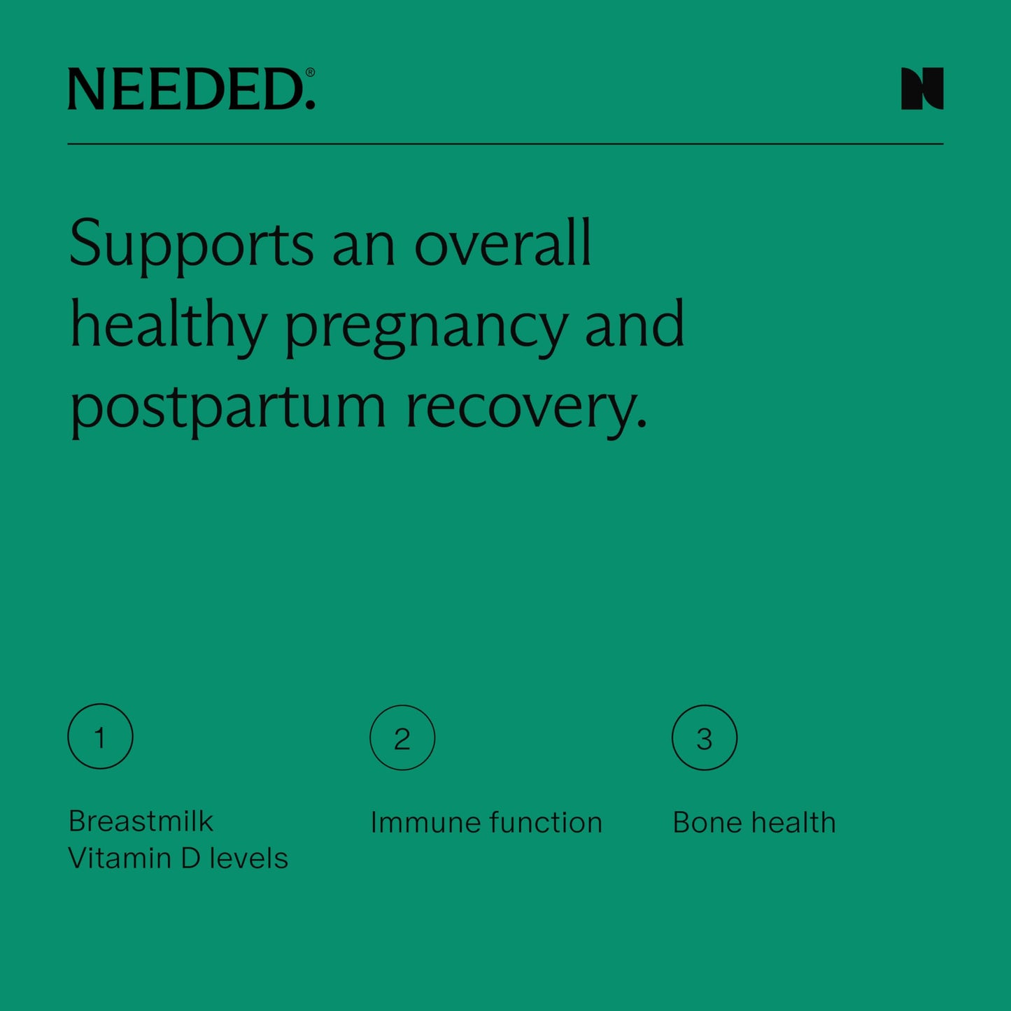Información nutricional vitamina Needed D3 K2