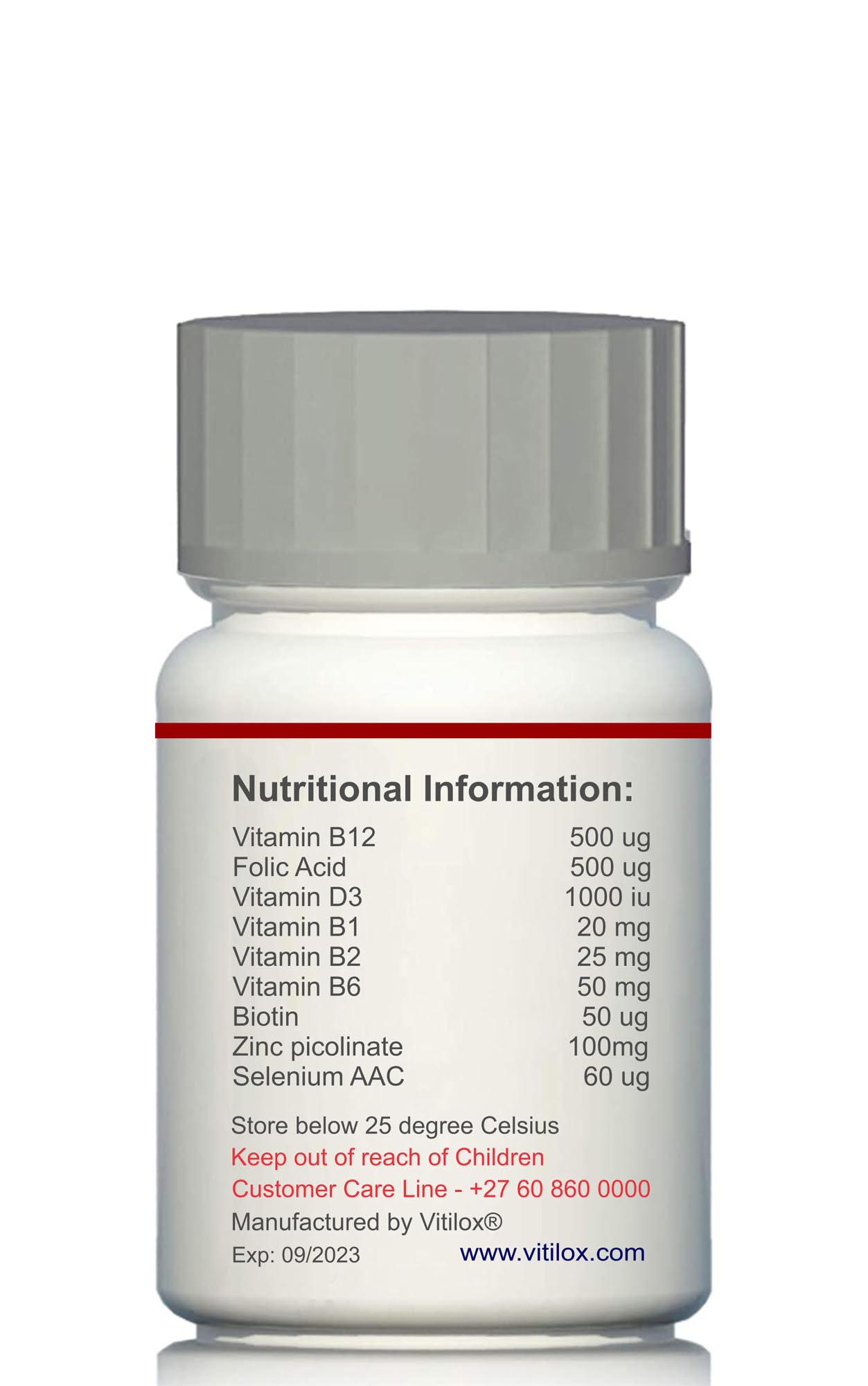 Información nutricional del producto Vitilox T-Cell-V