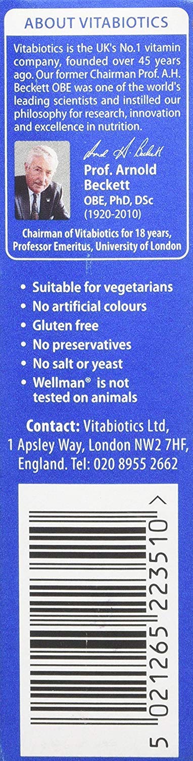 Información adicional de Wellman 50+ sobre suplementos alimenticios