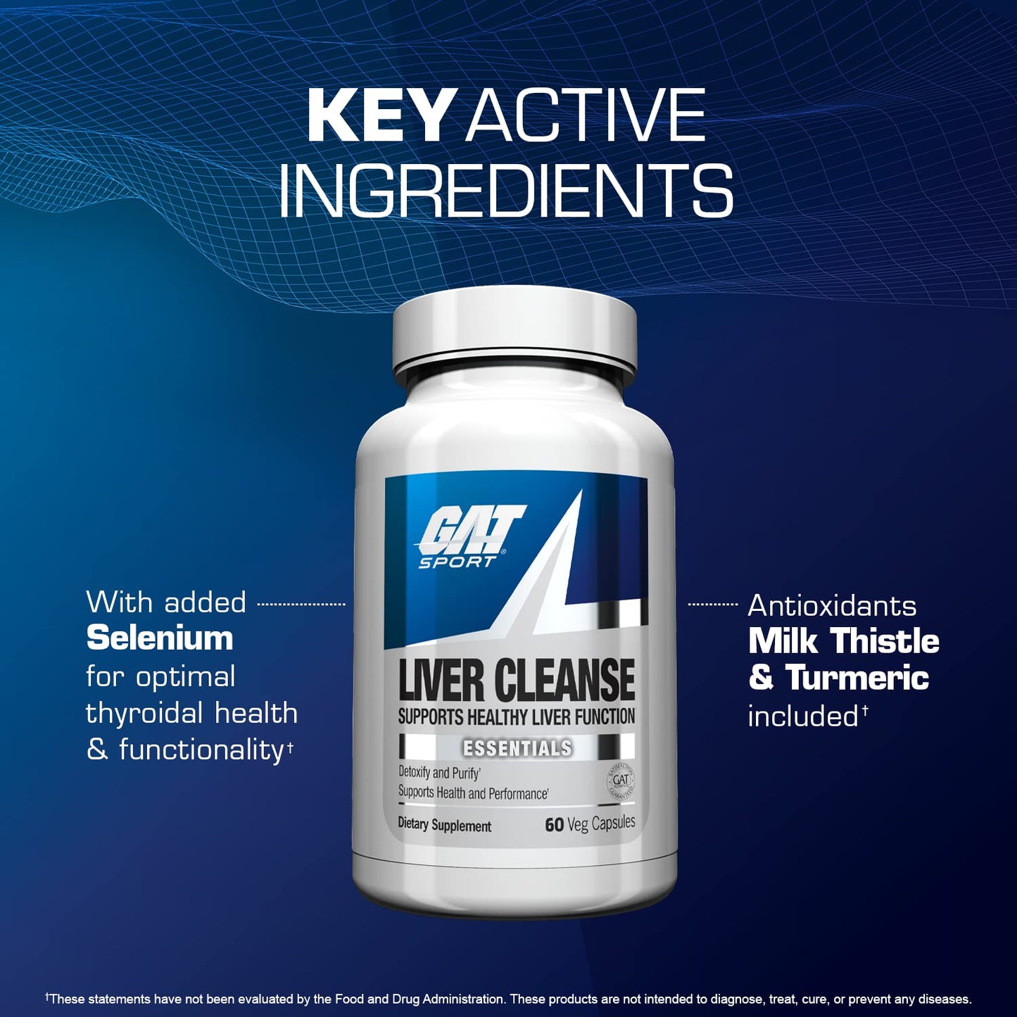 Ingredientes activos de GAT Sport limpieza de hígado.