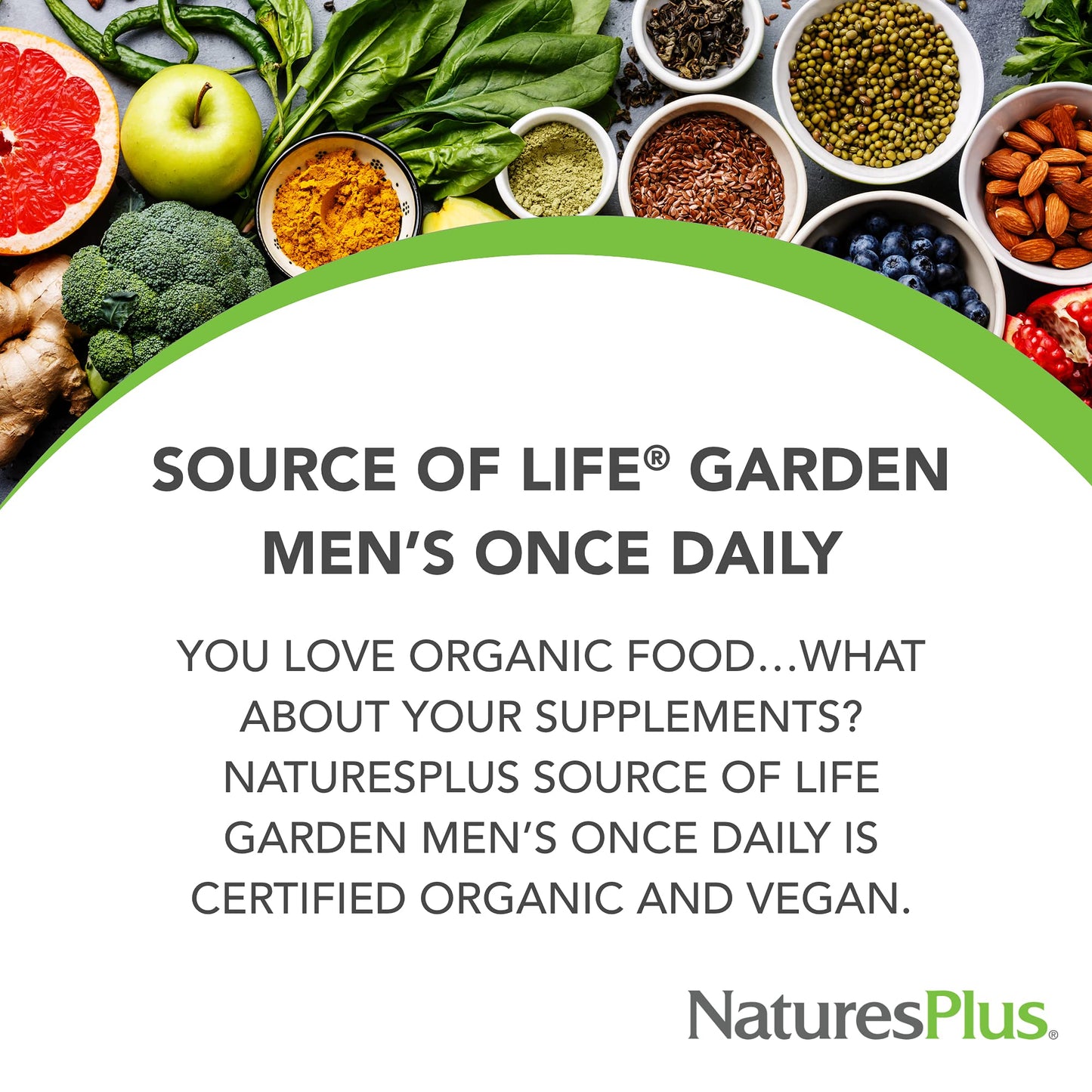 Información sobre ingredientes orgánicos y sus beneficios en multivitaminas NaturesPlus.