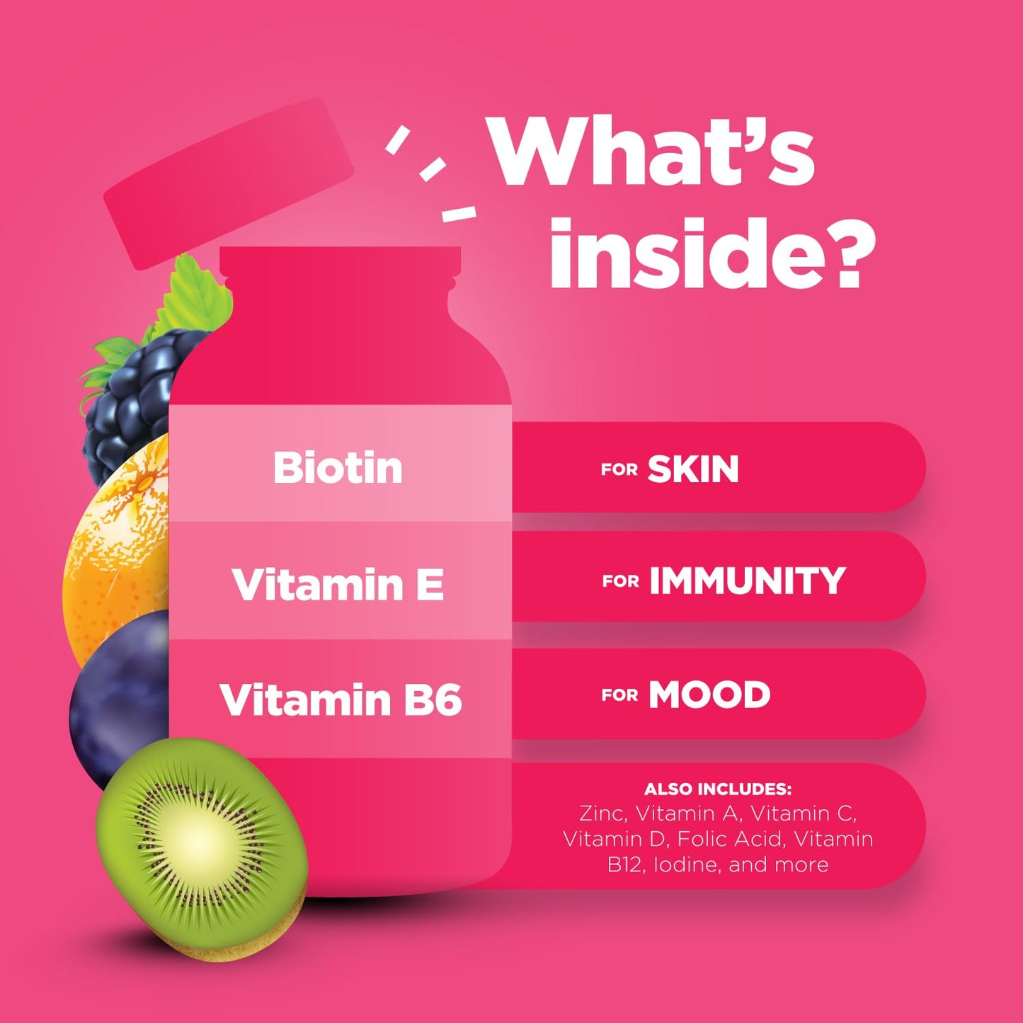 Ingredientes gomitas multivitaminas Phytoral para mujeres