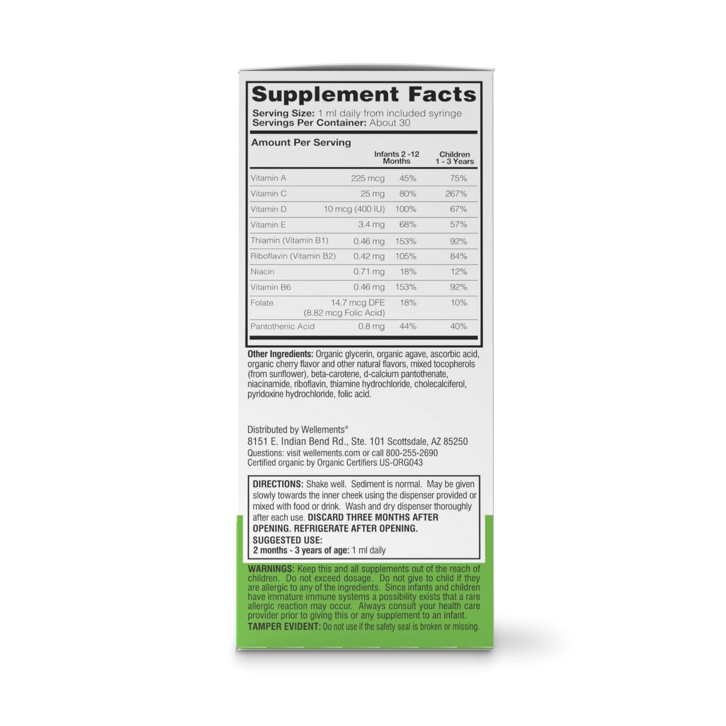 Ingredientes de las gotas multivitaminas Wellements