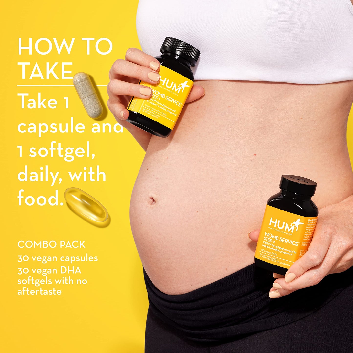 Ingredientes HUM Womb Service vitamina prenatal y postnatal vegana