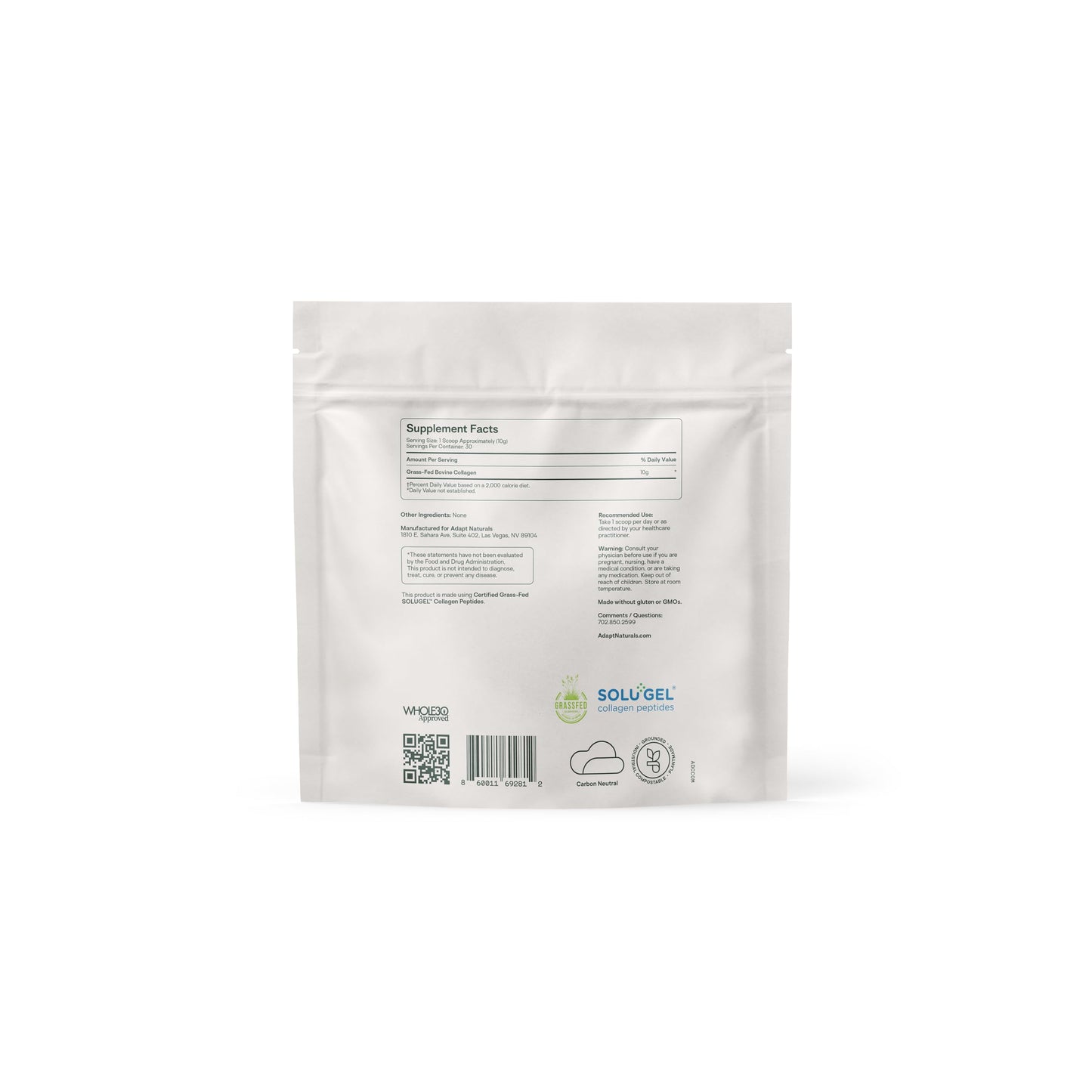 Ingredientes del multivitamínico Adapt Naturals Bio-Avail
