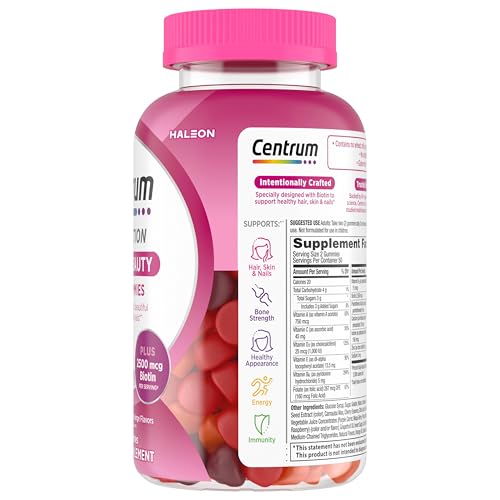 Ingredientes de multivitamínico Centrum Multi+ Beauty.