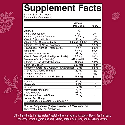 etiqueta de ingredientes de multivitamínico maryruth