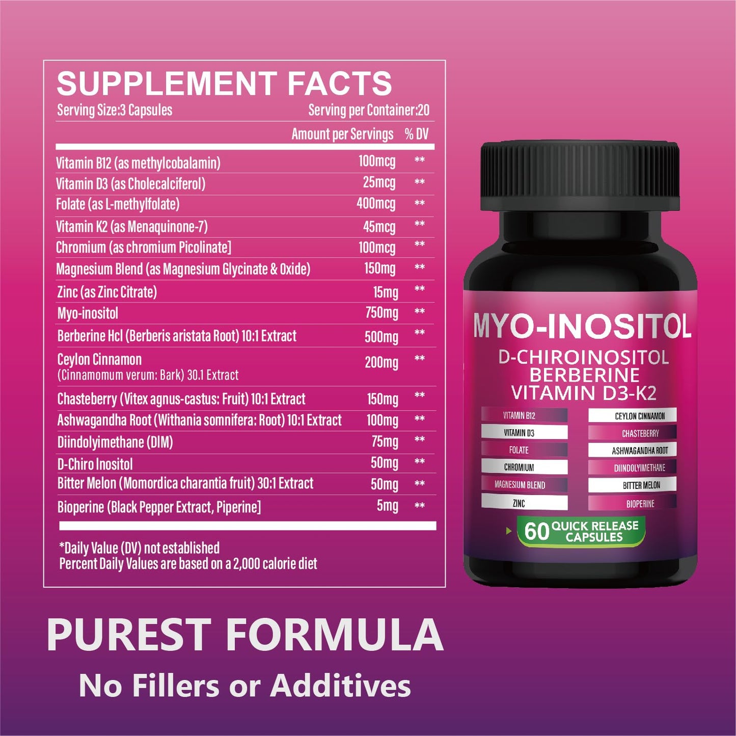 Ingredientes principales Myo-D-Chiro Inositol y berberina Meidlfesun