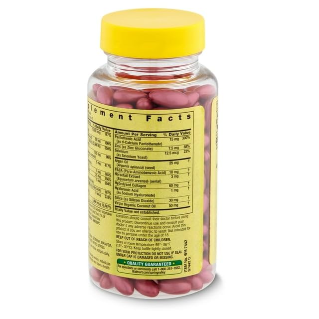 Ingredientes naturales en Biotina Spring Valley para salud capilar