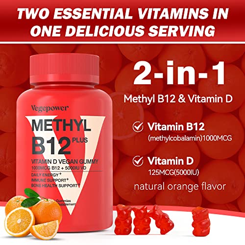Ingredientes naturales gomitas vitamina b12 d3 veganas sabor naranja