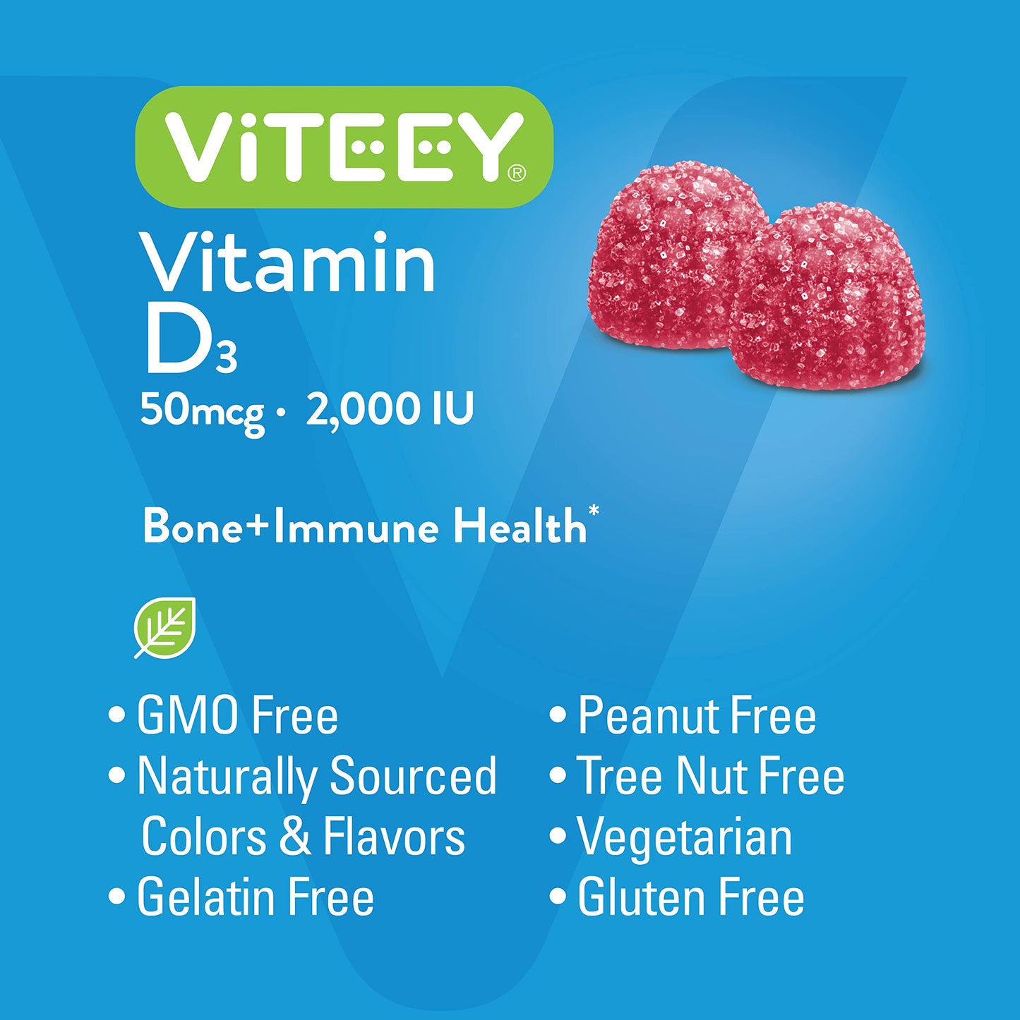 Ingredientes naturales gomitas vitamina D3 Viteey