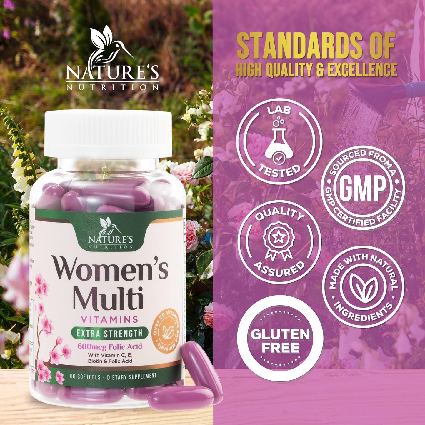 Ingredientes naturales multivitaminas para mujeres