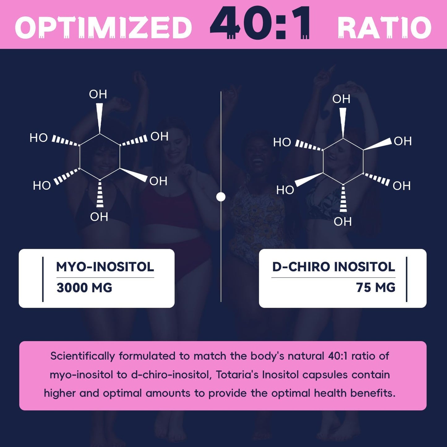 Ingredientes naturales suplementos inositol vitamínicos femeninos
