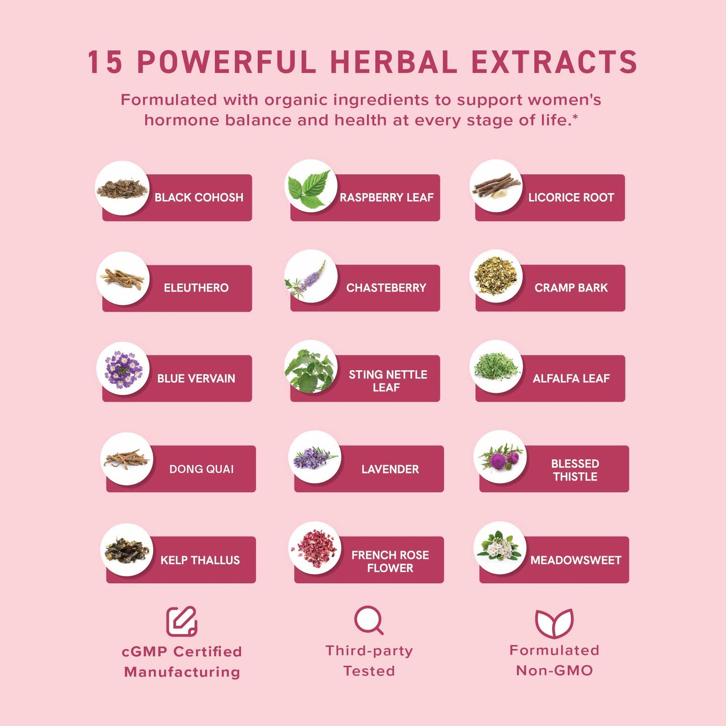 Ingredientes naturales en tintura herbal SMNutrition