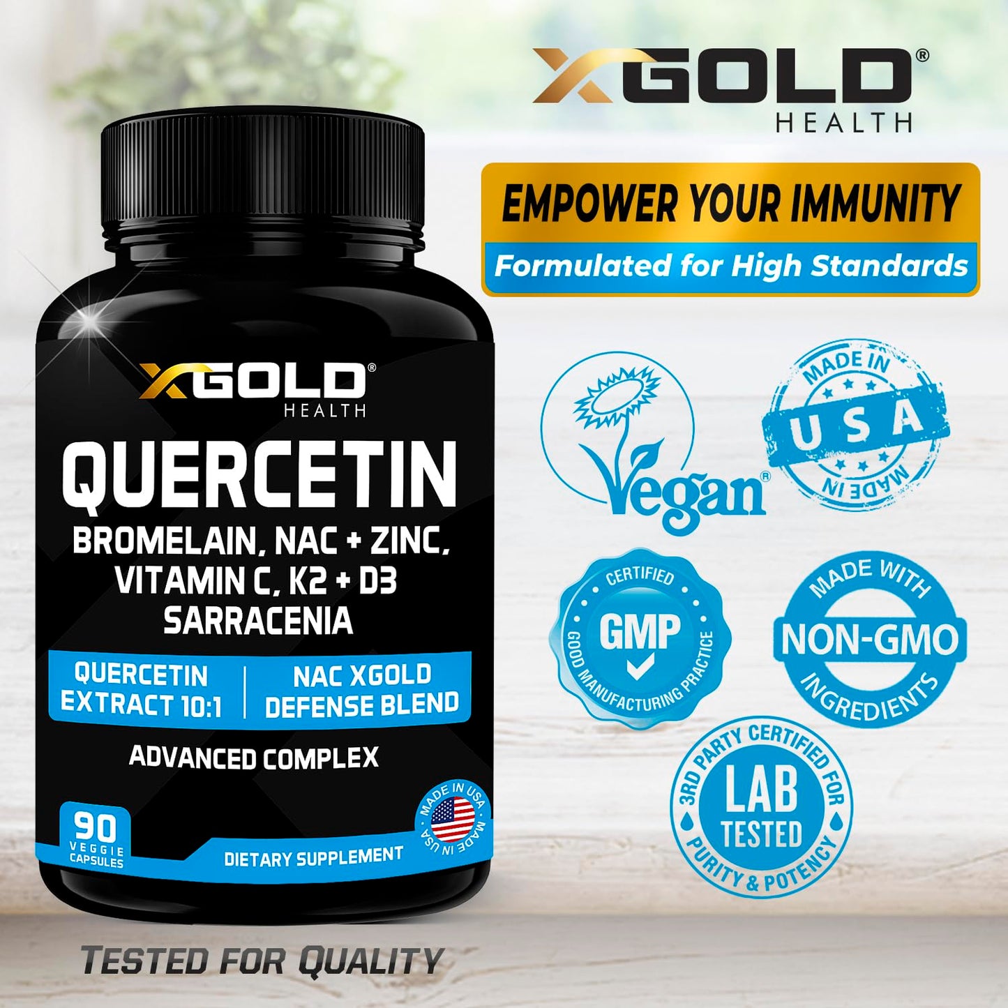 Ingredientes naturales del suplemento XGold Defense Blend