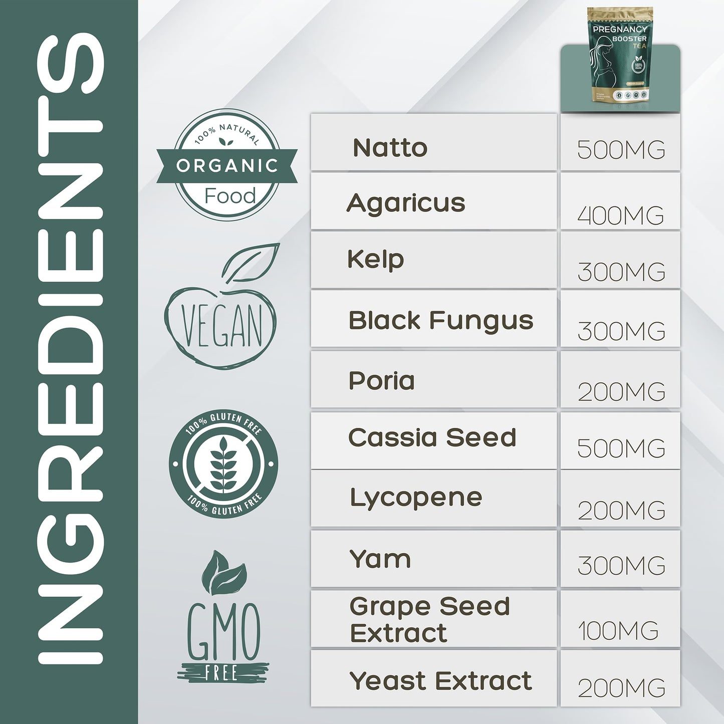 Ingredientes orgánicos té potenciador del embarazo