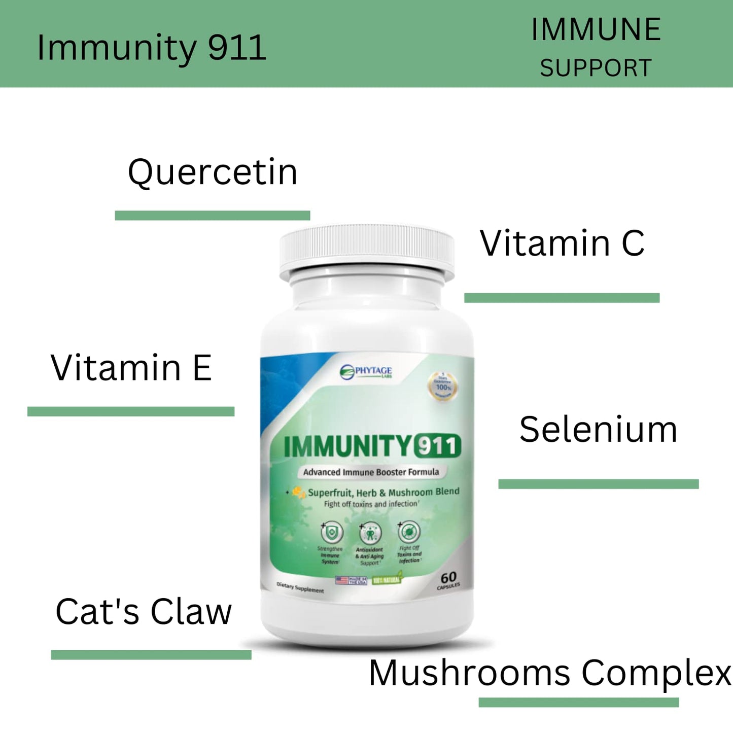 Ingredientes del suplemento Immunity 911