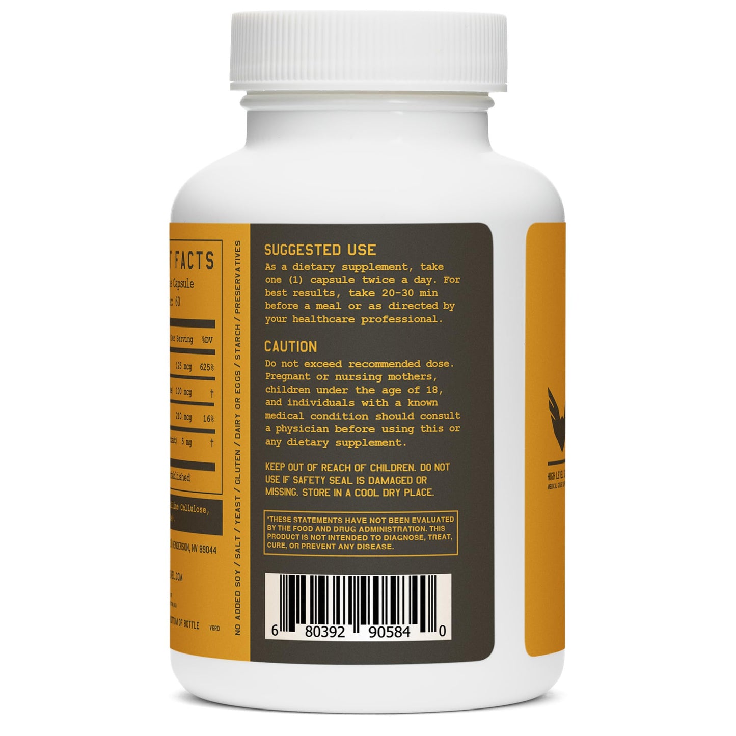Ingredientes del suplemento High Level K2-D3 5000 UI