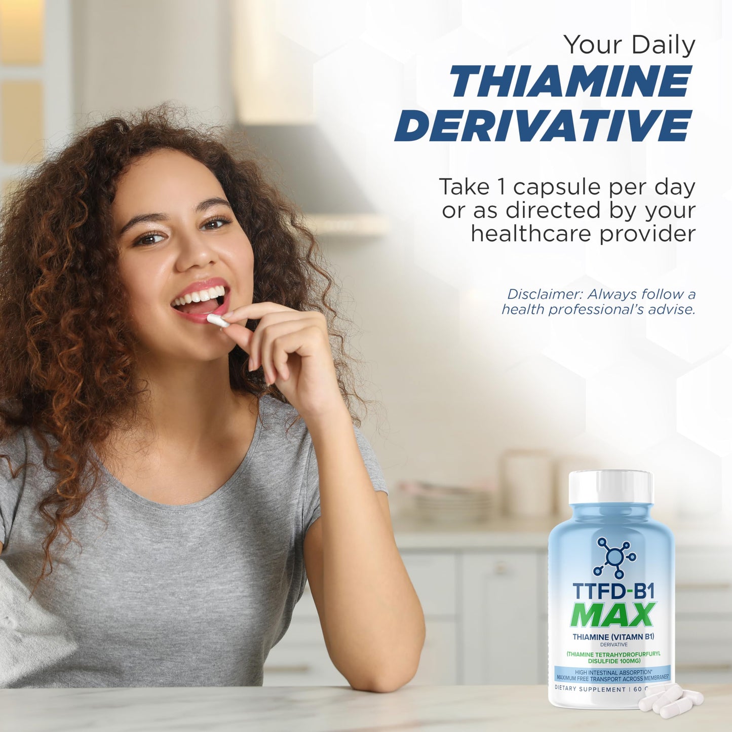 Ingredientes suplemento de tiamina B1 TTFD MaxLife Naturals