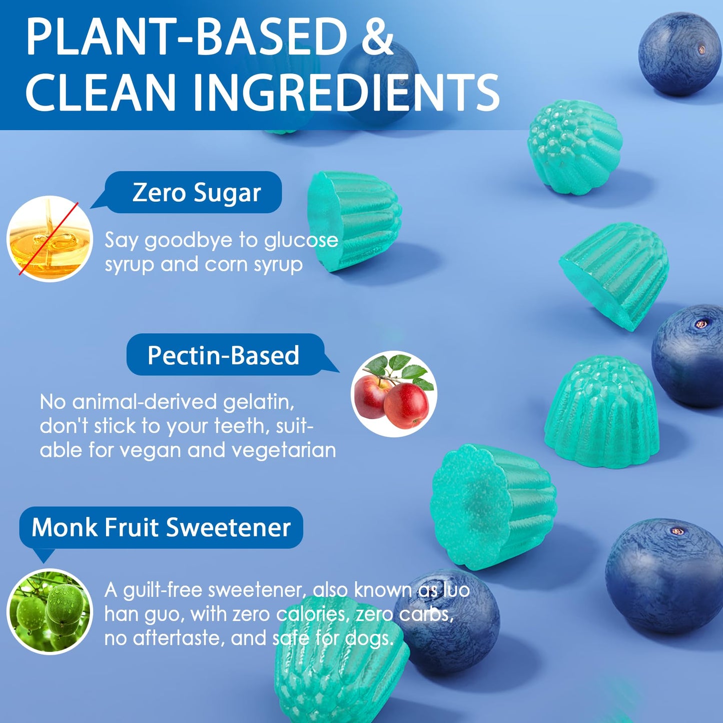 Ingredientes veganos y base de pectina multivitamínico