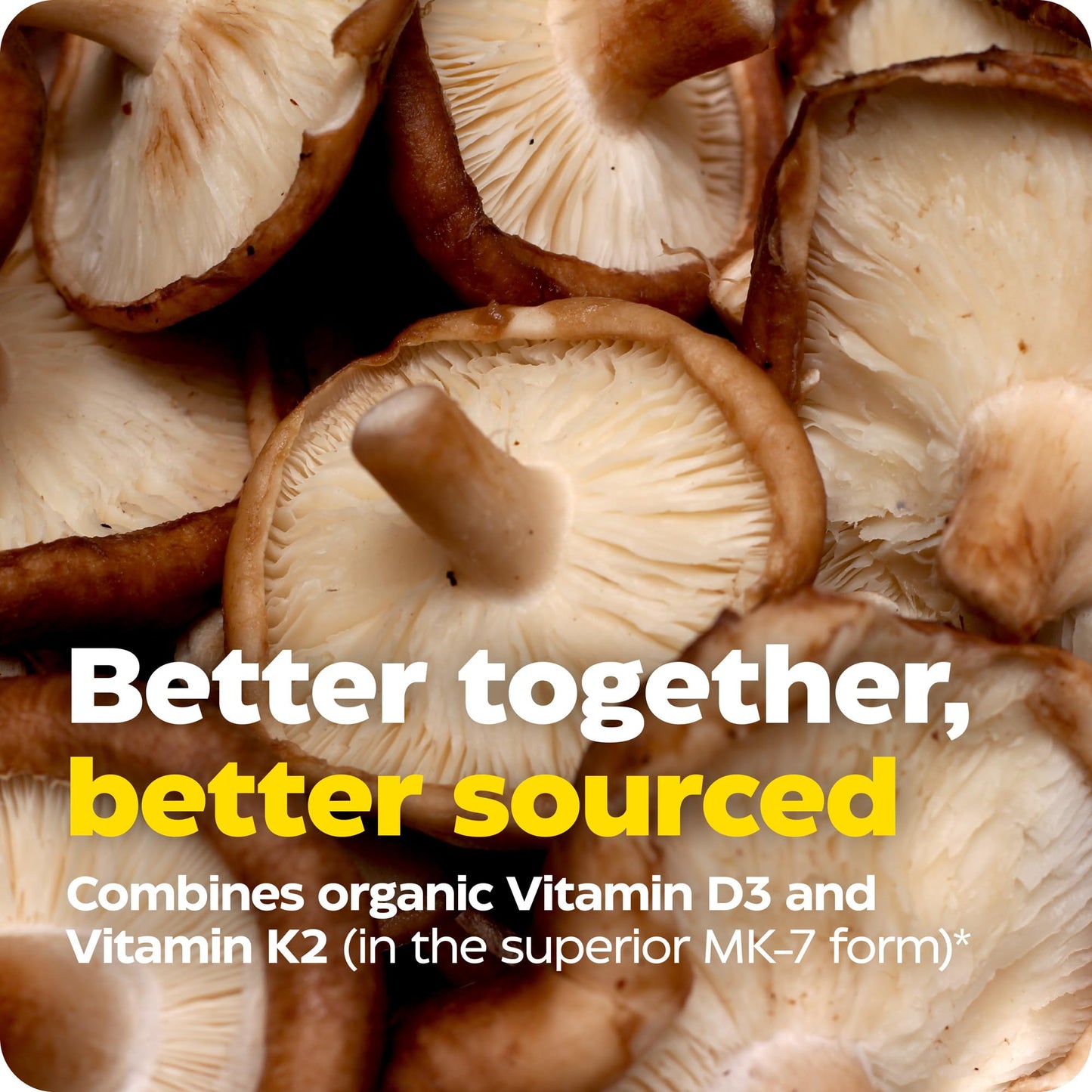 Detalle de ingredientes de vitamina D3 y K2.