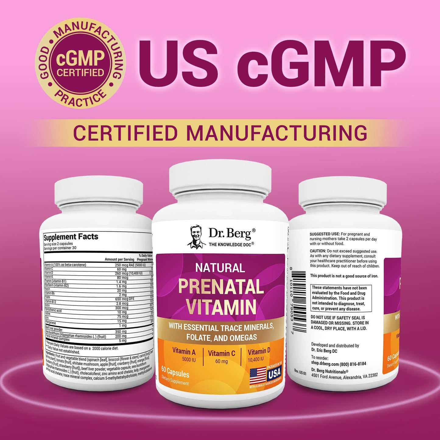 Ingredientes vitaminas prenatales Dr. Berg
