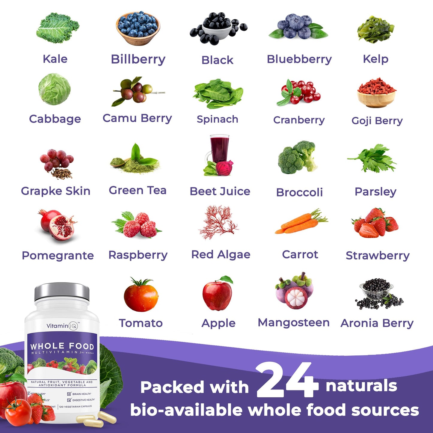 Ingredientes del multivitamínico VitaminIQ para mujeres